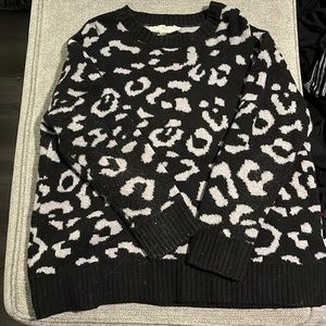 Black/ Gray leopard sweater